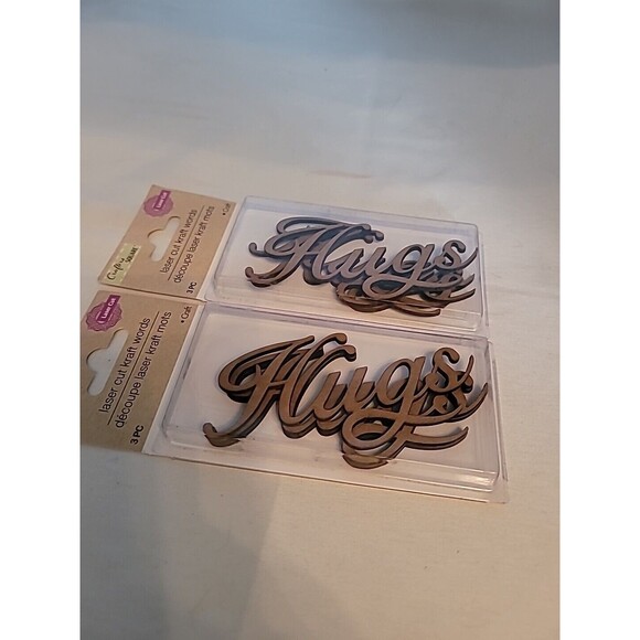 Crafter's Square Laser Cut Words HUGS LOT OF 2 Packages TOTAL 6 Words New - Picture 2 of 5